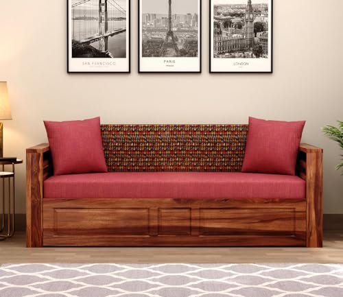 Mamta Furniture Sheesham Wood Queen Size Bed | Wooden Bed with Headboard | Beige Finish | Bedroom Bed | Master Bedroom | Guest Room | DIY Assembly | King Size