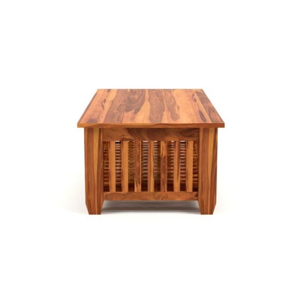 Mamta Furniture Vesta Solid Sheesham Wood Coffee Table | 44 x 22 x 16 Inches | Solid Wood Center Table with Shelf | Premium Living Room Furniture | Honey Finish