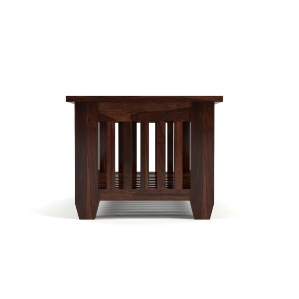 Mamta Furniture Sheesham Wood Coffee Table | 34 x 18 x 16 Inches | Walnut Finish | Living Room Table | Solid Wood Center Table with Shelf | Dining Room