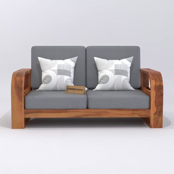 Saamenia Furniture Wooden 2 Seater Sofa Set for Living Room | Two Seater Sofa for Office & Lounge | 2 Seater Sofa Sets for Home | Sheesham Wood, Honey Finish