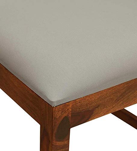 SAAMENIA FURNITURES Solid Sheesham Wooden Dining Chair Set of 2 Living Room Furniture with Cushions – Rustik Teak Finish