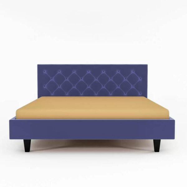Mamta Furniture Comfy Fabric Queen Size Bed | Bed with Headboard | Purple Upholstered | Bedroom Bed | Master Bedroom | Guest Room | DIY Assembly | King Size