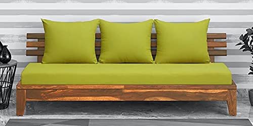 Mamta Furniture Solid Sheesham Wood 3 Seater Sofa Set | Honey Brown Finish | Traditional Indian Style | Living Room | Drawing Room | Without Pillow