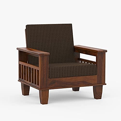 Saamenia Furnitures Solid Sheesham Wood 5 Seater Sofa Set for Living Room Furniture – Dark Walnut