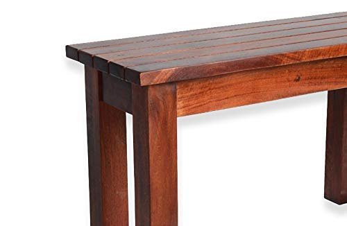 SAAMENIA FURNITURES Solid Sheesham Wood Bench for Living Room | 2 Seater Wooden Bench  (Brown Finish)