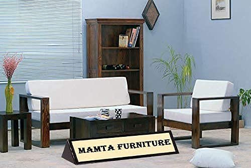 Saamenia furnitures™ Wooden Solid Sheesham Wood 2 Seater Sofa Set with Cushions (2 Seater Sofa, Teak)