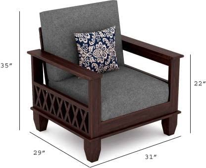 Saamenia Furnitures Solid Sheesham Wood 5 Seater Sofa Set for Living Room Furniture – Walnut Finish (3+1+1 Seater)