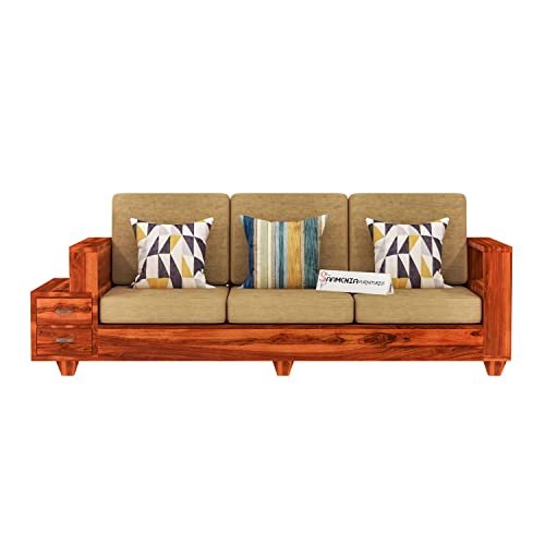 Mamta Furniture Wooden Sheesham Teak Wood Sofa Set 5 Seater , Furniture Living Room , 5 Seater Sofa Set Wooden , Office Furniture Sofa Set , Without Pillow , Honey