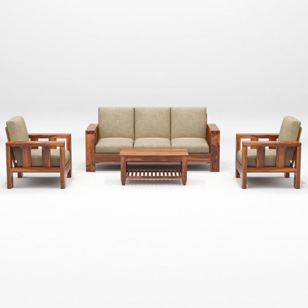 Mamta Furniture Solid Sheesham Wooden 5 Seater Sofa Set for Living Room Furniture – Honey Finish