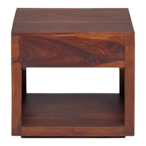 Saamenia Furnitures Sheesham Wood Contemporary End Table with 1 Drawer | Bed Side Table (Wood,Natural)