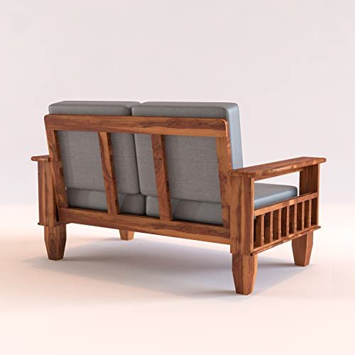 Mamta Furniture Wooden 4 Seater Sofa Set for Living Room, 2+2 Seater Sofa for Office & Lounge, Four Seater Sofa Sets for Home, Sheesham Wood, Honey Finish – Brown