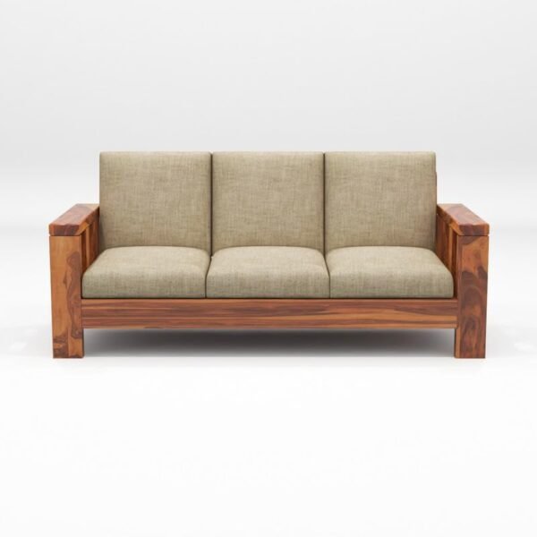 Saamenia Furnitures Solid Sheesham Wooden 5 Seater Sofa Set for Living Room Furniture – Honey Finish