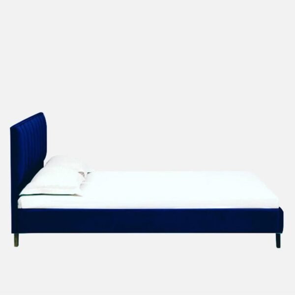 Mamta Furniture Fabric Upholstered King Size Bed with Headboard | Blue Fabric Finish | Engineered Wood Frame | Bedroom Kids Room Hotel Use | Master Bedroom
