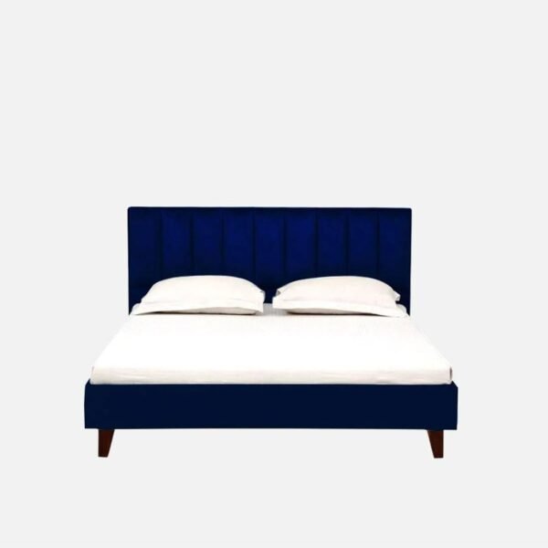 Mamta Furniture Fabric Upholstered King Size Bed with Headboard | Blue Fabric Finish | Engineered Wood Frame | Bedroom Kids Room Hotel Use | Master Bedroom