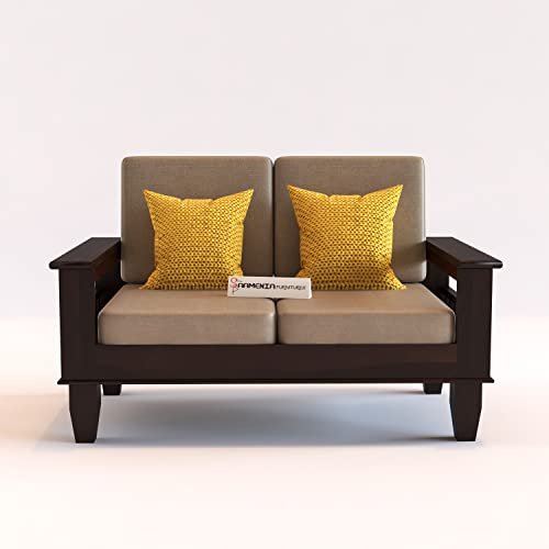 Mamta Furniture Wooden 4 Seater Sofa Set for Living Room , 2+2 Seater Sofa with 40 Density Cushions for Office & Lounge , Four Seater Sofa Sets for Home , Sheesham Wood, Walnut