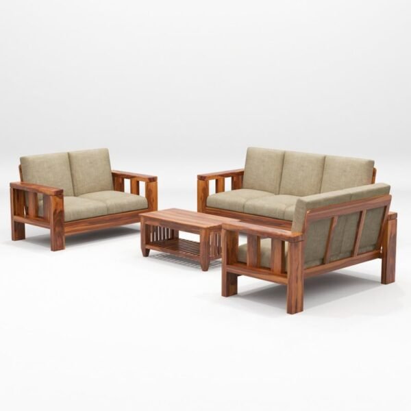 Mamta Furniture Solid Sheesham Wooden 7 Seater Sofa Set for Living Room Furniture – Honey Finish