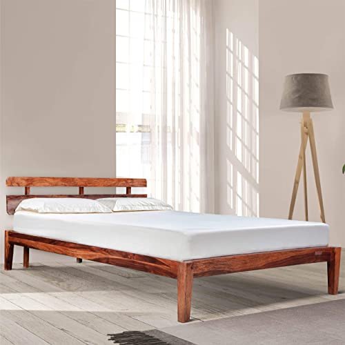 Saamenia Furnitures High Grade Solid Sheesham Wooden Bed Queen Size for Bedroom , Double Bed Without Storage
