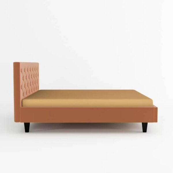 Mamta Furniture Comfy Fabric Queen Size Bed | Wooden Bed with Headboard | Button Tufted Upholstered Bed | Bedroom Bed | Master Bedroom | Guest Room | DIY Assembly