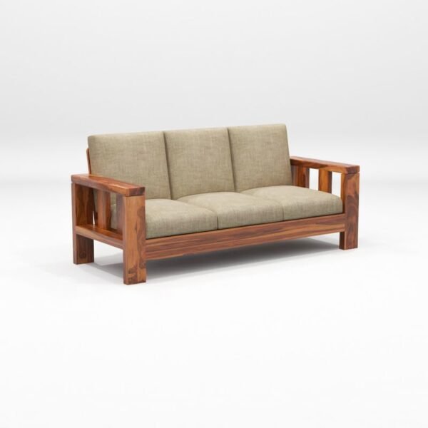 Saamenia Furnitures Solid Sheesham Wooden 5 Seater Sofa Set for Living Room Furniture – Honey Finish