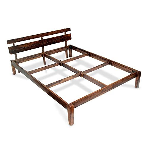 Saamenia Furnitures High Grade Solid Sheesham Wooden Bed Queen Size for Bedroom , Double Bed Without Storage