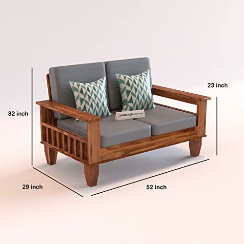 Mamta Furniture Wooden 4 Seater Sofa Set for Living Room, 2+2 Seater Sofa with 40 Density Cushions for Office & Lounge, Four Seater Sofa Sets for Home, Sheesham Wood, Brown