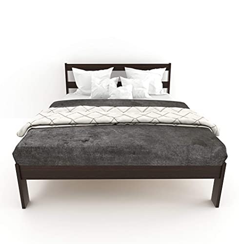 Saamenia Furnitures Roverb Sheesham Wood Bed Without Storage (Queen Size, Walnut Finish)