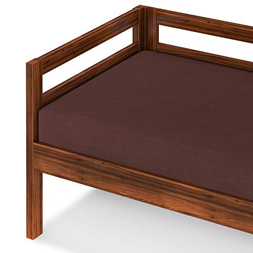 Mamta Furniture 3 Seater Sheesham Wood Sofa Cum Bed | Brown Finish | Living Room Couch with Base Cushion | Drawing Room | Without Pillow | Solid Wood Frame