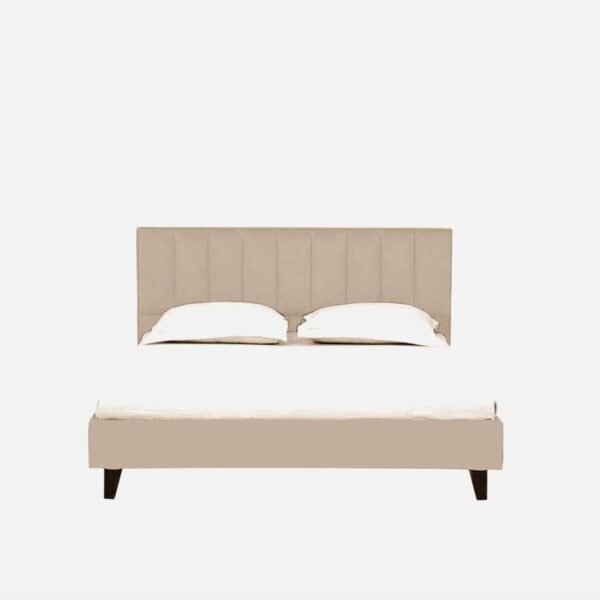 Mamta Furniture Fabric Upholstered King Size Bed with Headboard | Beige Fabric Finish | Engineered Wood Frame | Bedroom Kids Room Hotel Use | Master Bedroom