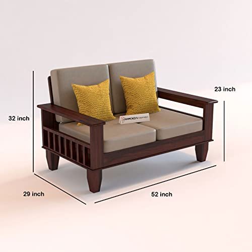 Mamta Furniture Wooden 4 Seater Sofa Set for Living Room , 2+2 Seater Sofa with 40 Density Cushions for Office & Lounge , Four Seater Sofa Sets for Home , Sheesham Wood, Mahogany
