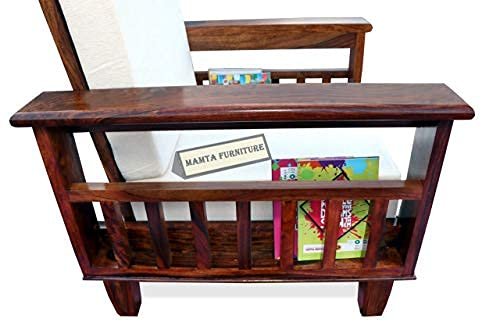 Saamenia furnitures™ Wooden Solid Sheesham Wood 5 Seater Sofa Set with Cushions (5 Seater Sofa | 3+1+1, Natural Finish)