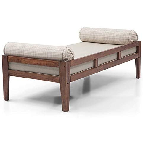 Saamenia Furnitures Solid Wood Divan Bed for Living Room | 3 Seater Divan Single Bed for Drawing Room | Sheesham Wood, Natural Finish