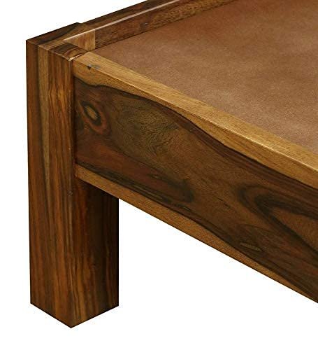Saamenia Furnitures Solid Sheesham Single Bed Without Storage for Living Room | Bed for Bedroom | Wooden Bed | Solid Wood Bed | Single Wood Bed | (Teak Finish Brown) |