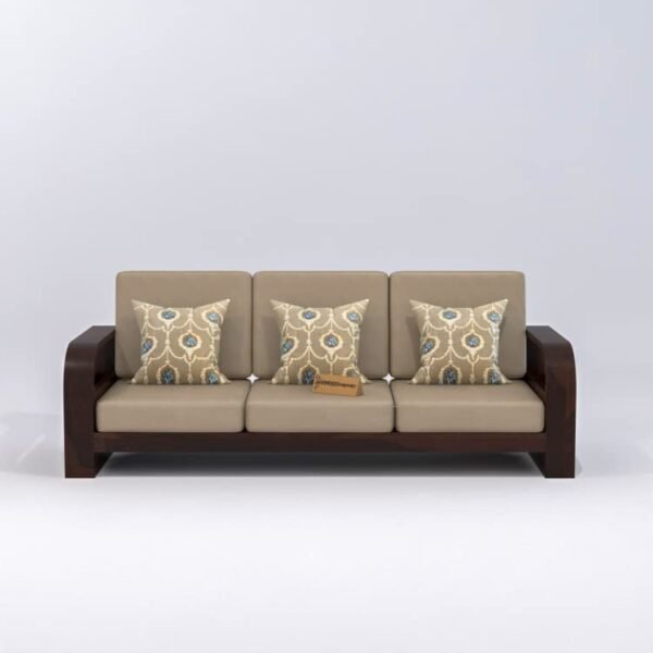 Saamenia Furniture Wooden 5 Seater Sofa Set for Living Room | Five Seater Sofa for Office & Lounge | 3+1+1 Seater Sofa Sets for Home | Sheesham Wood, Walnut