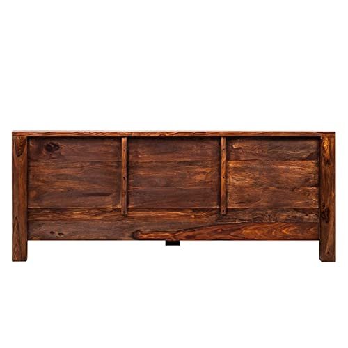 Saamenia Furnitures Sheesham Wood Queen Size Bed for Bedroom | Stylish Bed for Bedroom | Without Storage | Teak Finish |