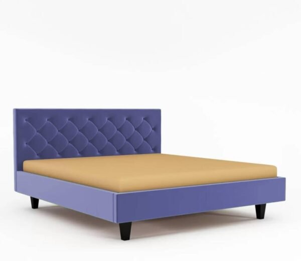 Mamta Furniture King Size Bed | Fabric Bed with Headboard | Tufted Upholstered Bed | Bedroom Bed | Wooden Frame | Master Bedroom | Guest Room | DIY Assembly