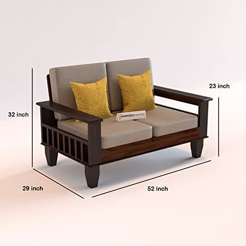 Mamta Furniture Wooden 4 Seater Sofa Set for Living Room , 2+2 Seater Sofa with 40 Density Cushions for Office & Lounge , Four Seater Sofa Sets for Home , Sheesham Wood, Walnut