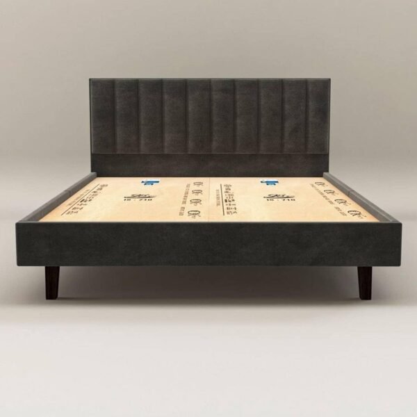 Mamta Furniture Fabric Upholstered King Size Bed with Headboard | Engineered Wood Frame | Black Upholstery Finish | Bedroom & Kids Room | Palang with Sturdy Support