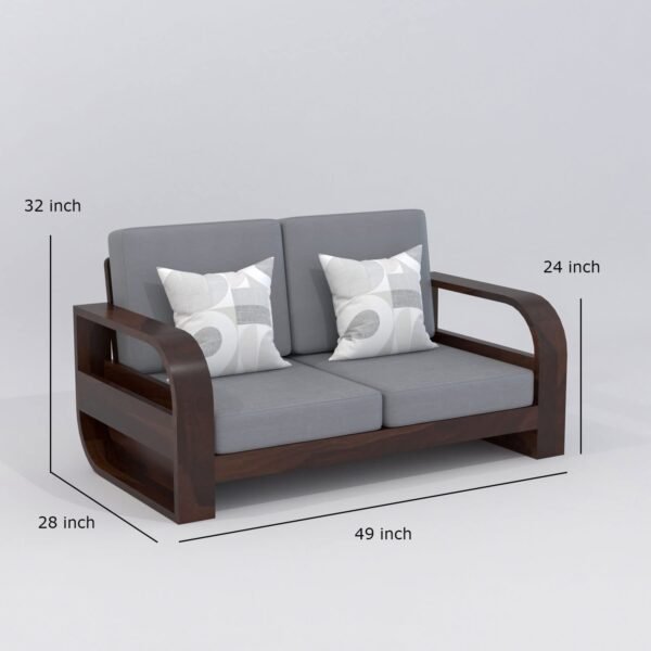 Saamenia Furniture Wooden 6 Seater Sofa Set for Living Room | Six Seater Sofa for Office & Lounge | 3+2+1 Seater Sofa Sets for Home | Sheesham Wood, Walnut Finish