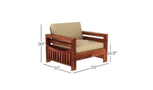 Saamenia furnitures™ Wooden Solid Sheesham Wood 5 Seater Sofa Set with Cushions (5 Seater Sofa | 3+1+1, Honey)