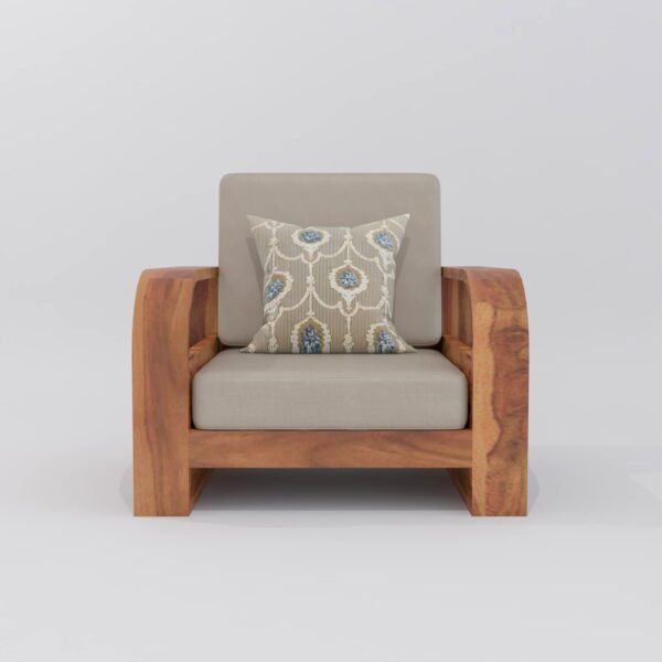 Saamenia Furniture Wooden 4 Seater Sofa Set for Living Room , Four Seater Sofa for Office & Lounge , 3+1 Seater Sofa Sets for Home , Sheesham Wood, Honey