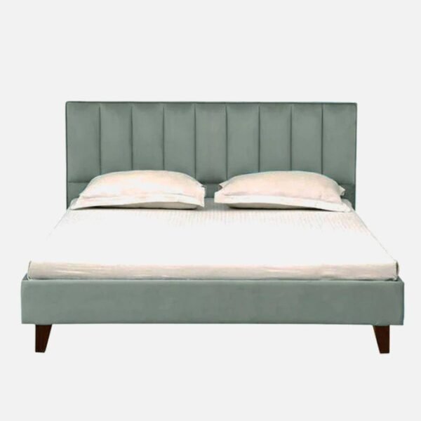 Mamta Furniture Fabric Upholstered Queen Size Bed | Grey Finish | Bed with Headboard | Bedroom Bed | Master Bedroom | Guest Room | DIY Assembly | King Size