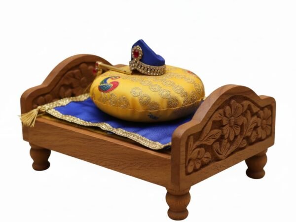 Mamta Furniture Small Sofa Cum Bed | Honey Finish Wooden Frame with Fabric Mattress | Double Size Bed with Headboard | Space Saving Convertible Bed | Master Bedroom