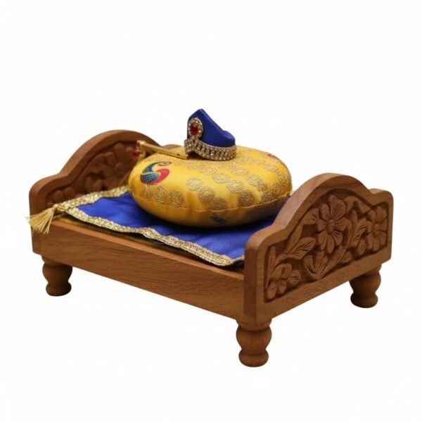 Mamta Furniture Small Sofa Cum Bed | Honey Finish Wooden Frame with Fabric Mattress | Double Size Bed with Headboard | Space Saving Convertible Bed | Master Bedroom