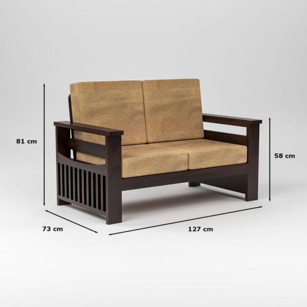 Mamta Furniture Solid Sheesham Wood 6 Seater Sofa Set for Living Room, 3+2+1 Seater Sofa Sets for Office & Lounge, Home with Beige Cushions – Walnut Finish