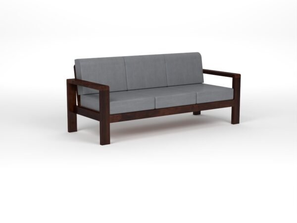 Mamta Furniture Solid Sheesham Wood 3 Seater Sofa Set | 40 Density Cushions | Living Room | Drawing Room | Without Pillow