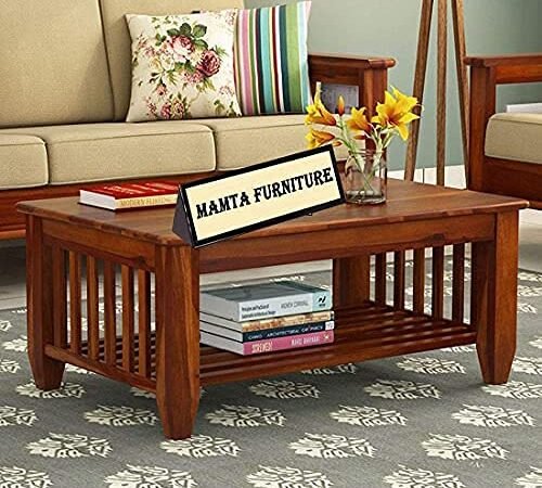 Saamenia furnitures™ Furniture Sheesham Wood Coffee Table for Living Room | Wooden Center Table (Center Table, Honey Finish)