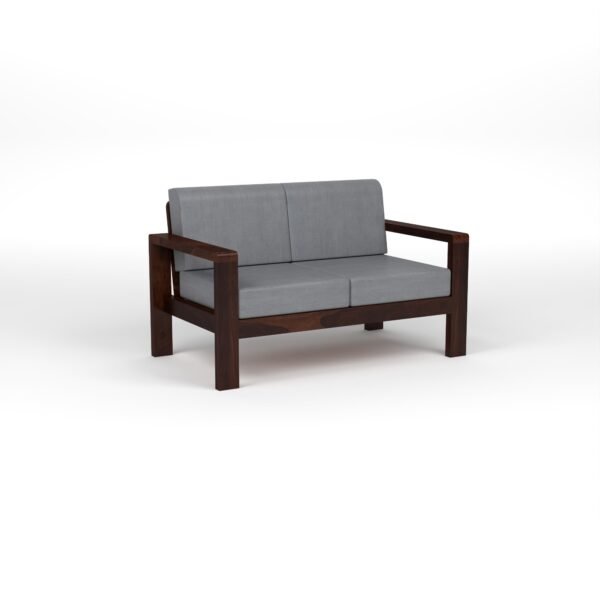 Mamta Furniture 5 Seater Sheesham Wood Sofa Set | 3+2 Configuration with Coffee Table | Walnut Finish | High Density Cushions | Living Room | Drawing Room