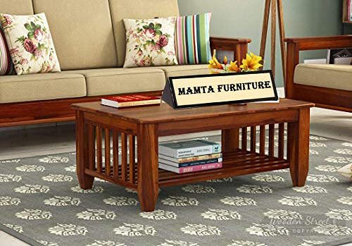 Mamta Furniture Sheesham Wood Coffee Table for Living Room | Honey Finish | Sturdy Rectangular Center Table with Smooth Polished Surface | Ideal for Modern & Traditional Décor