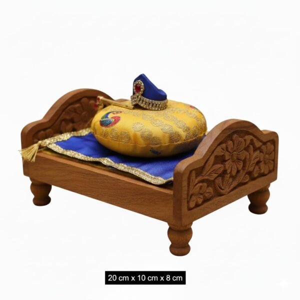 Mamta Furniture Small Sofa Cum Bed | Honey Finish Wooden Frame with Fabric Mattress | Double Size Bed with Headboard | Space Saving Convertible Bed | Master Bedroom