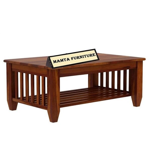 Saamenia furnitures™ Furniture Sheesham Wood Coffee Table for Living Room | Wooden Center Table (Center Table, Honey Finish)
